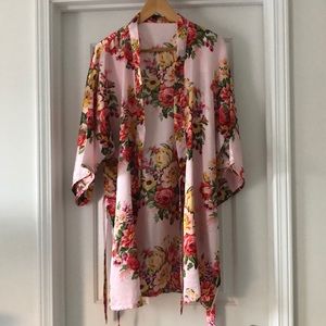 Satin Floral Robe